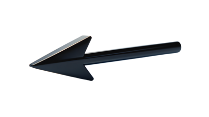 A single black arrow sits on a clean white surface, ready for use