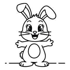 Minimalist Easter Bunny SVG - Cute Rabbit Clipart for Cricut & Sublimation