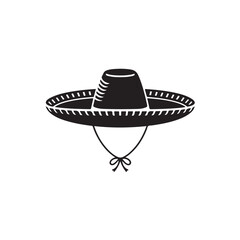  Set of Traditional Mexican Sombrero Hat Silhouettes – Collection of Cultural Headwear Icons in Black and White for Fiesta, Cinco de Mayo, and Ethnic Fashion Themes
