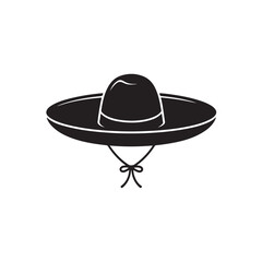  Set of Traditional Mexican Sombrero Hat Silhouettes – Collection of Cultural Headwear Icons in Black and White for Fiesta, Cinco de Mayo, and Ethnic Fashion Themes