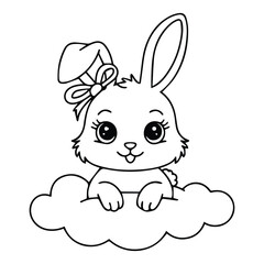 Minimalist Easter Bunny SVG - Cute Rabbit Clipart for Cricut & Sublimation
