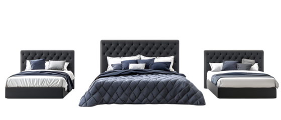 Pack of Beds set on Transparent Background for Home Decor, Interior Design, or Furniture Illustration Projects