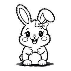 Minimalist Easter Bunny SVG - Cute Rabbit Clipart for Cricut & Sublimation