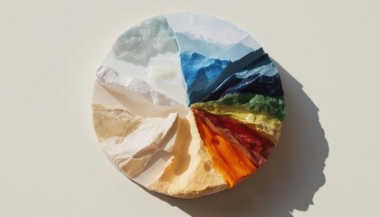 3d pie chart visualizing language distribution creative studio infographic artistic environment elevated viewpoint