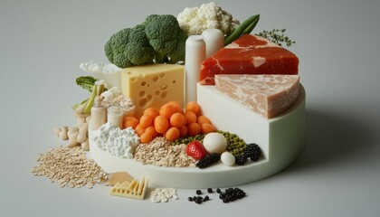 3d colorful chart of global food varieties culinary insights visual data representation studio environment informative overview