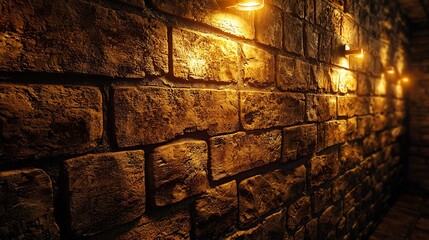 Brick wall, warm lighting