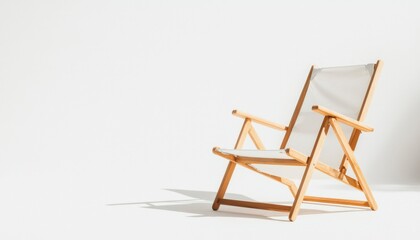 Simple wooden beach chair
