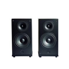 Fototapeta premium Modern Black Stereo Speakers for High-Quality Sound Experience