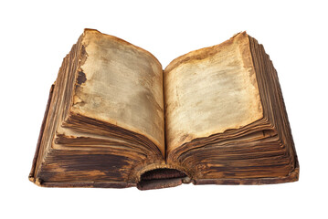 Ancient book display library vintage study room isolated on transparent background, png