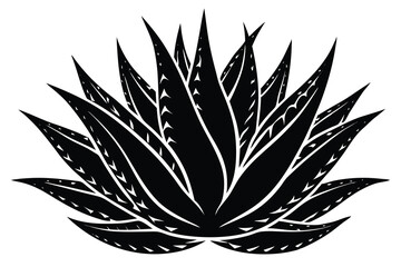 aloe vera icon, silhouette illustration vector.