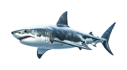 Naklejka premium Shark encounter in the ocean marine life underwater isolated on transparent background, png