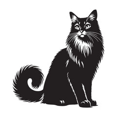 Mysterious Somali silhouette, embodying its enigmatic and exotic charm – Somali illustration – Somali vector – cat silhouette

