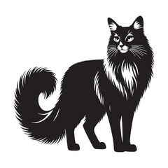 Fierce Somali silhouette, a striking depiction of this bold and active breed – Somali illustration – Somali vector – cat silhouette

