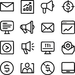 Digital Marketing Icon Pack Vector