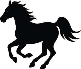 horse silhouette isolated on white