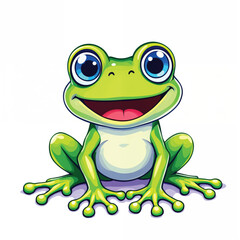 Fototapeta premium Adorable Cartoon Frog Vector Illustration