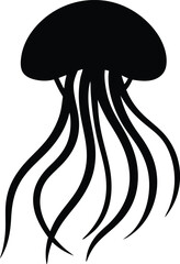 black and white vector illustration of a mushroom