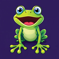 Fototapeta premium Adorable Cartoon Frog Vector Illustration