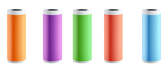 Pack of Charger Rectangular Cylindrical set Against Transparent Background for Tech Branding, Electronic Product Design, or Utility Projects