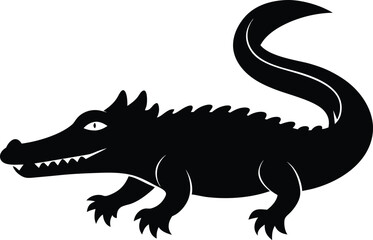 Crocodile Silhouette Vector & Icon, Crocodile SVG Design