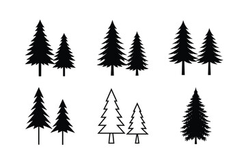 Fototapeta premium set of fir trees