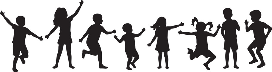 Kids Playing Silhouette Bundle | Outdoor Activity Clipart