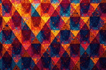 Abstract geometric tapestry, bold colors, repeating motif, tapestry, color, surface pattern