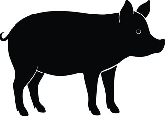 silhouette of a pig on white