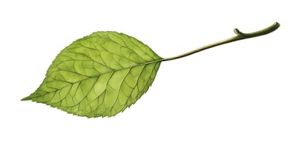 Obraz premium Close-Up View of Vibrant Green Leaf on Plant Stem with Clear Focus