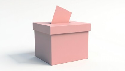 A single ballot box isolated on pure white background , ballot box, politics