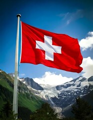 Switzerland National flag wavering