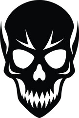 skull on black background