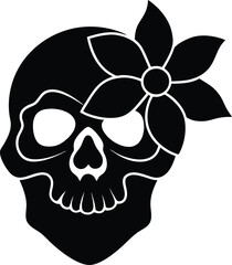 skull with flowers