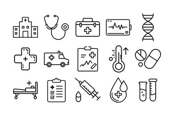 Set of Medical Icons Vector art illustration