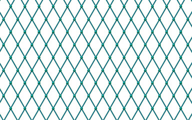 Fototapeta premium Turquoise square wire fence mesh. Wire mesh fence texture. Transparent background, PNG