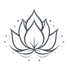 Minimalist Lotus Flower Vector
