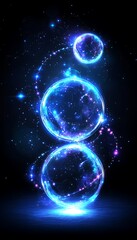 Obraz premium Glowing Energy Spheres with Dark Background.