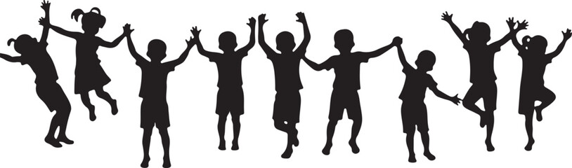 Kids Playing Silhouette Bundle | Outdoor Activity Clipart