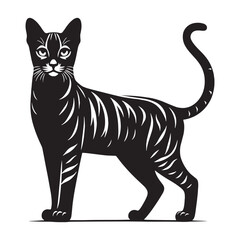 Regal Toyger silhouette, showcasing its noble appearance and powerful stance – Toyger illustration – Toyger vector – cat silhouette

