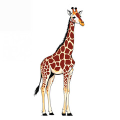 Adorable Cartoon Giraffe Vector Illustration