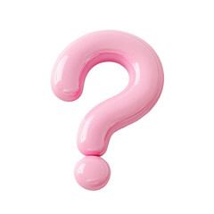 Naklejka premium 3D pastel pink question mark icon with a transparent background