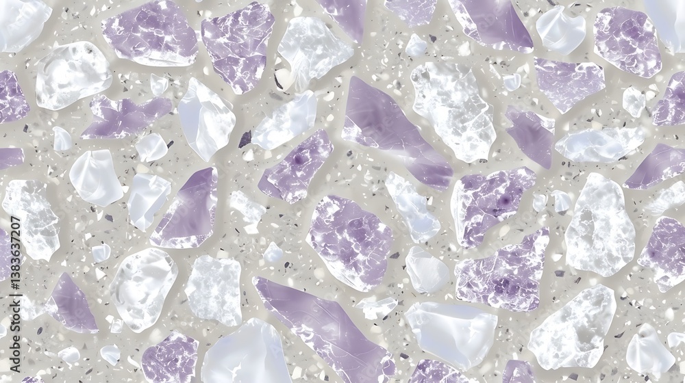 Poster a beautiful terrazzo pattern showcasing various colors and fragmented textures