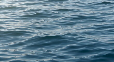 Gentle Waves Rippling Across the Blue Water Surface on a Calm Day