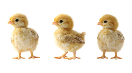 Naklejka premium Pack of Chick set Against Transparent Background for Farm Education, Animal Branding, or Easter Design Projects