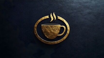 luxurious gold coffee cup logo. represents sophistication, comfort, and exclusivity, ideal for coffee brands, cafés, gourmet products, premium beverages, and luxury hospitality businesses