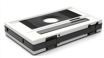 Obraz premium Audio cassette on white background