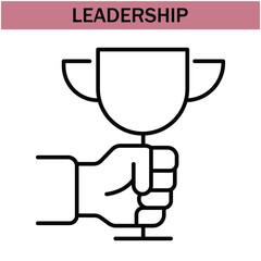 leadership icon.line leadership icons. Simple modern icons about - enterprise, teamwork, career promotion, businesswoman, agreement, meeting, team, businessman, employee. EPS 10 .