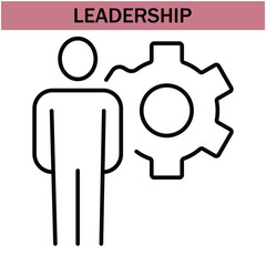 leadership icon.line leadership icons. Simple modern icons about - enterprise, teamwork, career promotion, businesswoman, agreement, meeting, team, businessman, employee. EPS 10 .