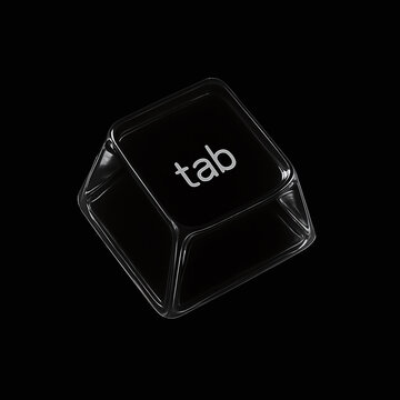 Glossy 3D-rendered computer keyboard key showcasing essential shortcuts for enhanced productivity