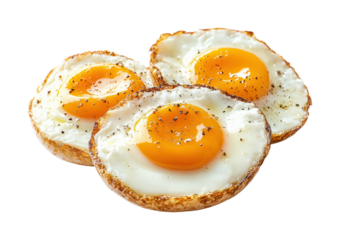 Fried eggs cooking process kitchen food culinary isolated on transparent background, png
